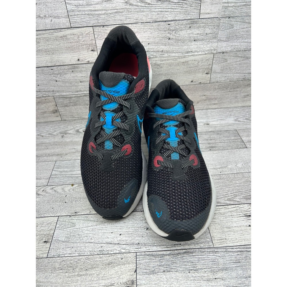 Nike Renew Run GS Black Blue Pink Kids Running Shoes CT1430-090 Size 5.5Y